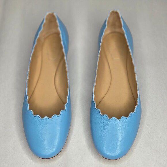 Chloe Shoes - Chloe Lauren Ballerina Flats - Aquatic Blue, Size: 35